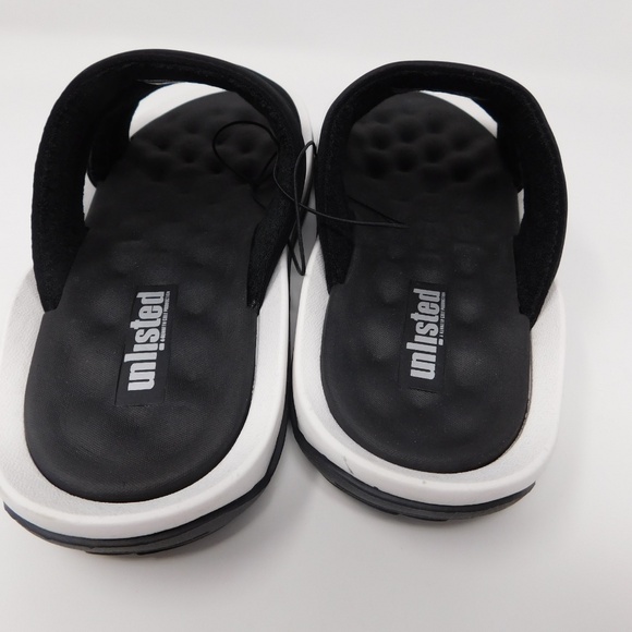 Unlisted Kenneth Cole Sandals Mens 7M Quinn Quilted Slides Black Shoes NEW - Picture 4 of 6